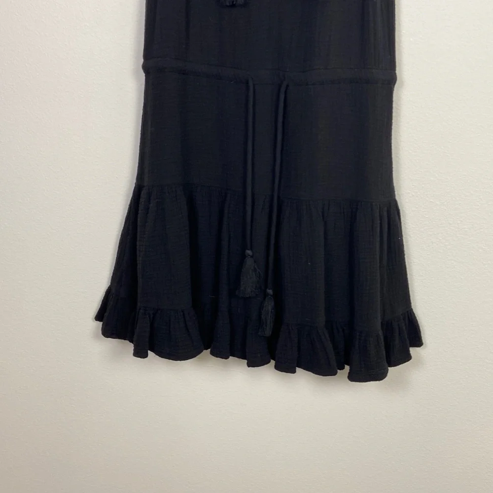 NWT Sundays Reese Dress Women's S Gauze Split Neck Cinched Waist Summer Coastal - Picture 3 of 12